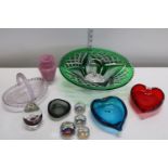 A good selection of assorted coloured glass ware