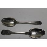 Two hallmarked silver Georgian spoons 126 grams