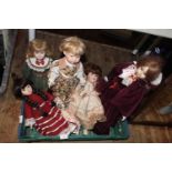 Box of assorted World dolls
