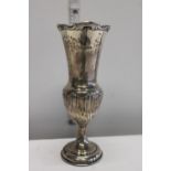 A hallmarked silver vase gross weight 227 grams