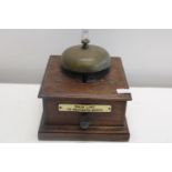 A North Eastern Railway pattern split cased keyed block bell. With ivorine plaque. Main Line To