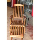 Teak Steamer style garden lounger. collection only