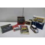 An assortment of collectable die-cast models