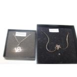 Two 925 silver necklaces & pendants