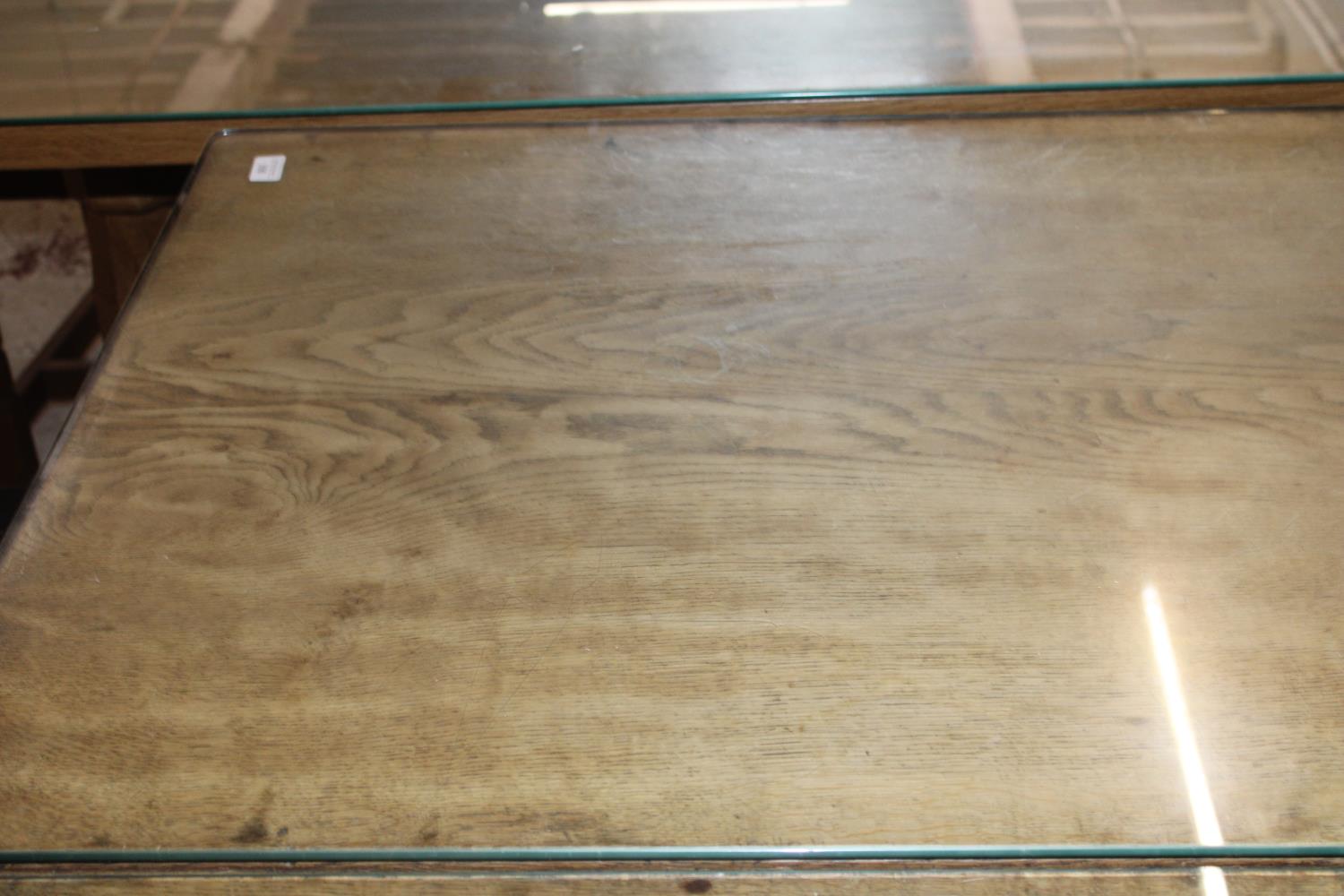 A vintage 1950's Robert 'Mouseman' Thompson of Kilburn oak refectory style dining table with added - Image 6 of 7