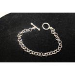 A 925 silver fob chain with T-Bar