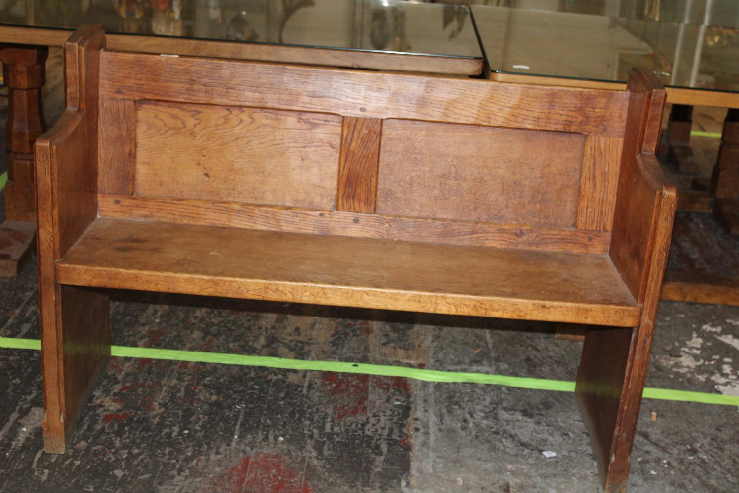 A vintage Robert 'Mouseman; Thompson of Kilburn hand carved church pew/bench with carved mouse to - Image 5 of 8