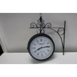 A Station style hanging clock