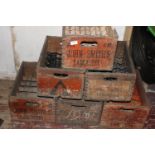 Six vintage wooden advertising crates. Postage unavailable