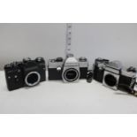 Three assorted vintage camera bodies