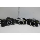 Three assorted vintage camera bodies