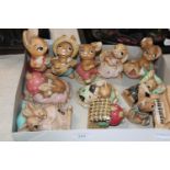 A selection of Pendelfin figures