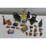 A collection of vintage toys, Thunderbirds etc