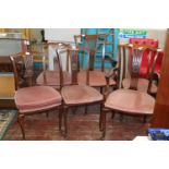 6 Mahogany dining chairs inc 2 Carvers. Postage unavailable