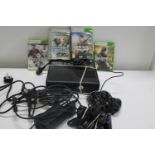 A Xbox 360 with accessories & games