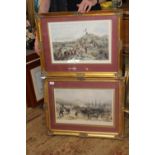 Two quality gilt framed prints. Postage unavailable largest 68 x 56cm