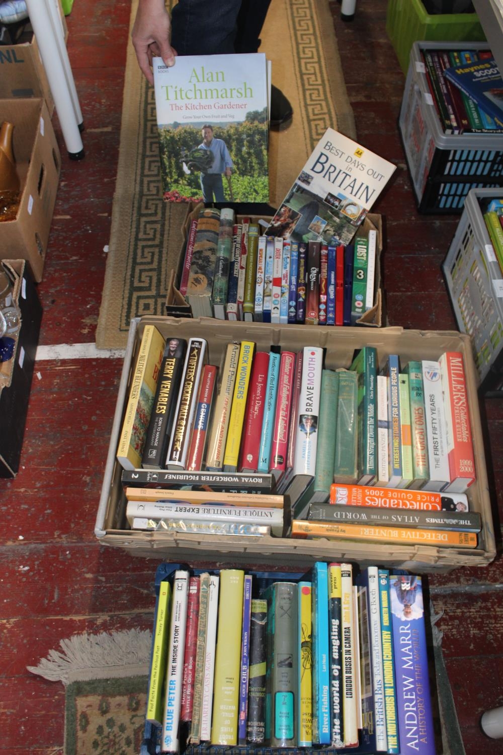 A job lot of assorted antique & vintage books & other. Postage unavailable