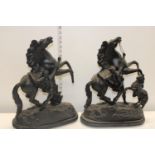 Two Spelter horse figures (both with damage)