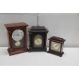 Three assorted bracket clocks a/f postage unavailable