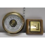 A brass cased FCC precision barometer & one other a/f