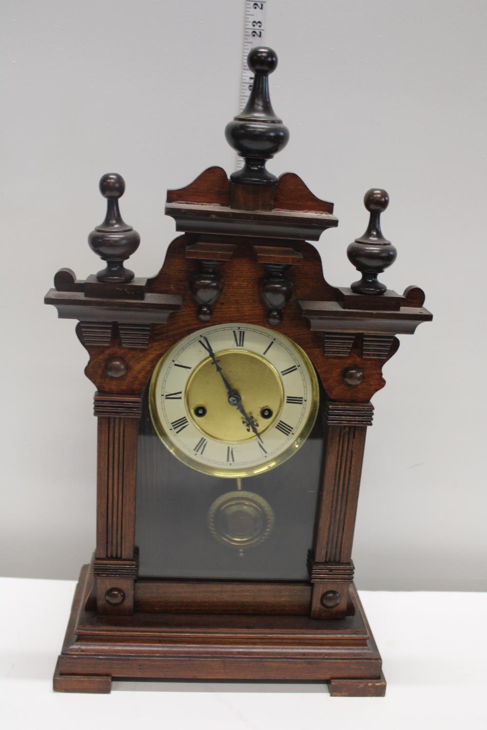 A good quality mahogany cased bracket clock a/f, postage unavailable