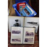 A box full of railway & transport related ephemera and a selection of vintage ordnance survey maps