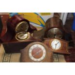 A selection of assorted mantle clocks a/f postage unavailable