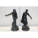 Two Spelter figures a/f