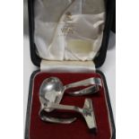A mid-century sterling silver christening set by Viners in original fitted case. Sheffield hallmarks