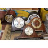 A box of assorted mantle clocks a/f postage unavailable