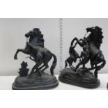 Two Spelter horse figures a/f