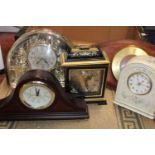 A box of assorted clocks a/f postage unavailable