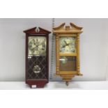 Two wall clocks converted for battery use a/f postage unavailble