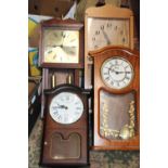 A box of assorted wall clocks a/f postage unavailable