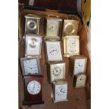 A box full of assorted carriage clocks a/f postage unavailable