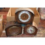 Three assorted mantle clocks a/f postage unavailble