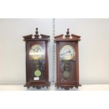 Two Highlands vintage wooden cased wall clocks a/f postage unavailble