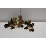 A selection of dog figurines ' Yorkshire Terriers'