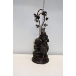 A very heavy classical figural lamp base. No postage available