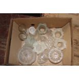 A box of assorted glass wares Postage unavailable