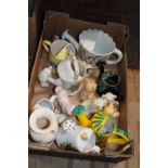 A box of vintage ceramics etc Postage unavailable