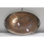 A vintage silver plated galleried tray