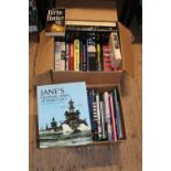 Two boxes of military related books Postage unavailable