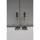 A quality pair of silver plated Art Nouveau period candlesticks 37cm tall