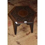 A vintage wooden hand carved occasional table postage unavailable