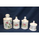 A selection of Staffordshire lidded pots