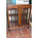 An antique display cabinet with glass shelves 'no postage available' 89cm x 102cm x 31cm