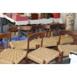 A set of six probably Danish teak dining chairs 'no postage available'