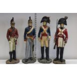 Four large resin Napoleonic figurines