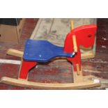 A vintage Charles child's wooden rocking horse 'no postage available'